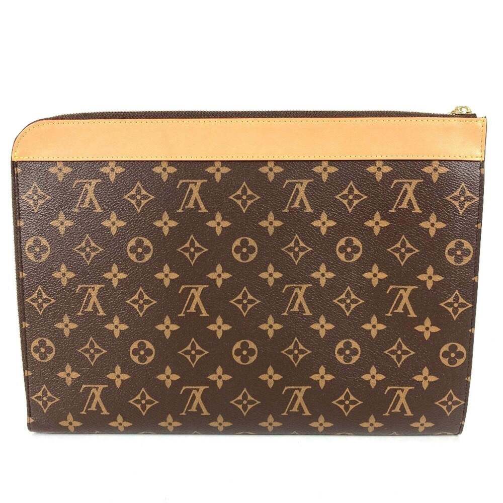 LOUIS VUITTON Authentic Brown Monogram Canvas Pochette Pouch - Picture 2 of 14